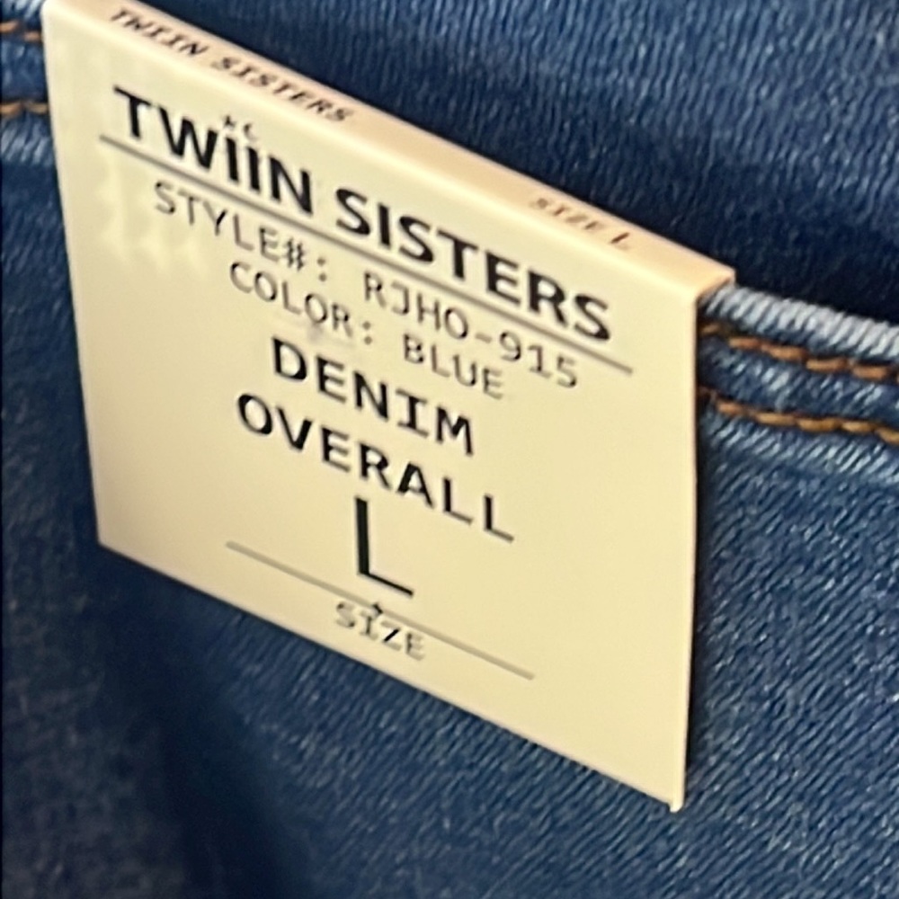 Twiin sisters denim overalls size Large - Picture 10 of 14